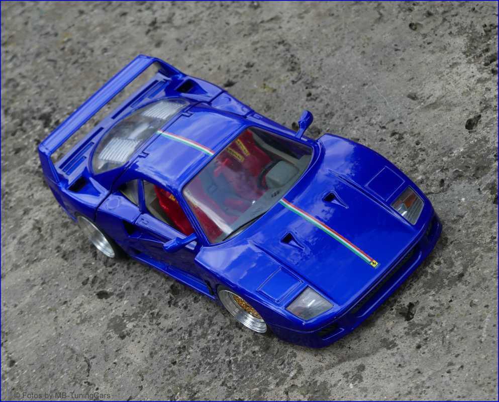 1:18 Ferrari F40 GTO + 3tlg.BBS Alu-Felgen + BBR Vitrine = UNIKAT